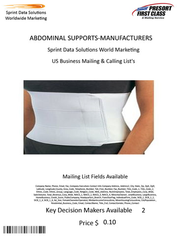 ABDOMINAL SUPPORTS-MANUFACTURERS