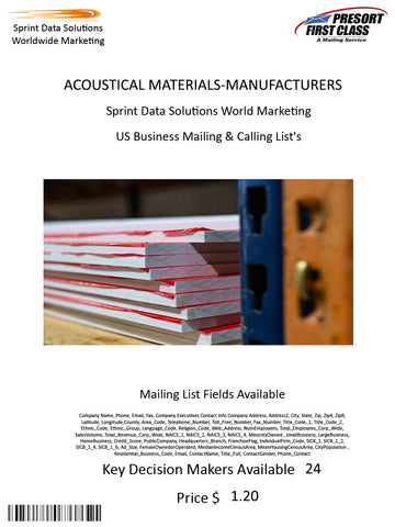 ACOUSTICAL MATERIALS-MANUFACTURERS