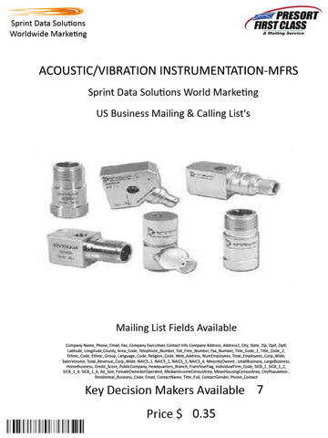 ACOUSTIC/VIBRATION INSTRUMENTATION-MFRS