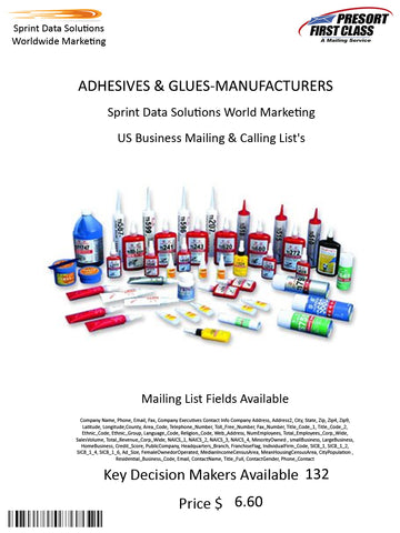 ADHESIVES & GLUES-MANUFACTURERS