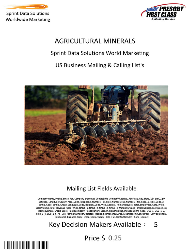 AGRICULTURAL MINERALS