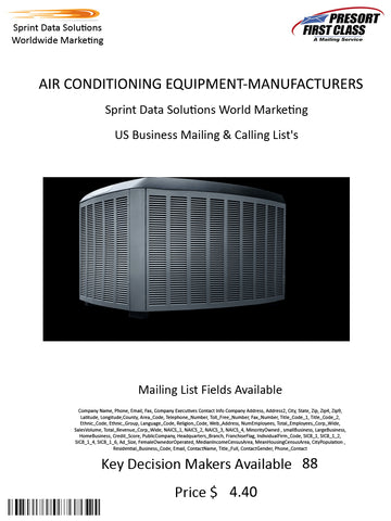 AIR CONDITIONING EQUIPMENT-MANUFACTURERS