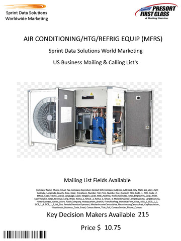 AIR CONDITIONING/HTG/REFRIG EQUIP (MFRS)