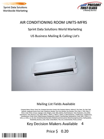 AIR CONDITIONING ROOM UNITS-MFRS