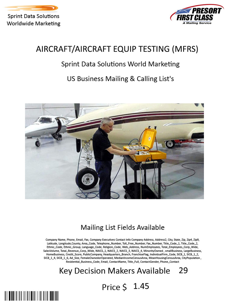 AIRCRAFT/AIRCRAFT EQUIP TESTING (MFRS)