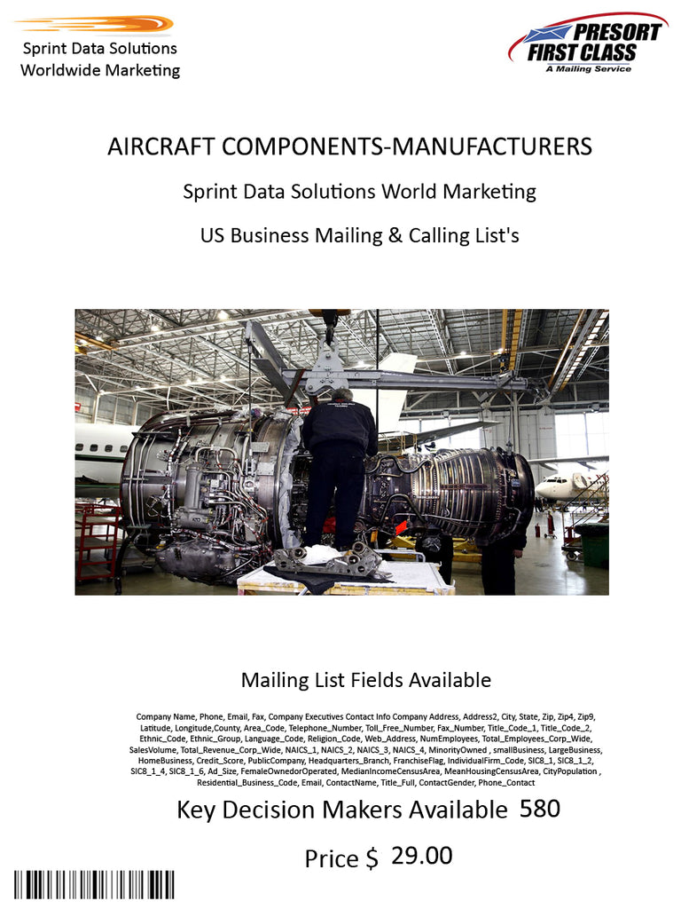 AIRCRAFT COMPONENTS-MANUFACTURERS