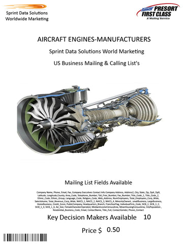 AIRCRAFT ENGINES-MANUFACTURERS