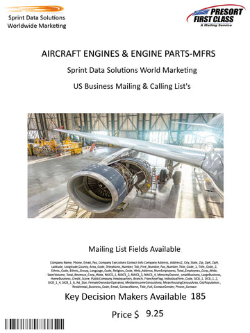 AIRCRAFT ENGINES & ENGINE PARTS-MFRS