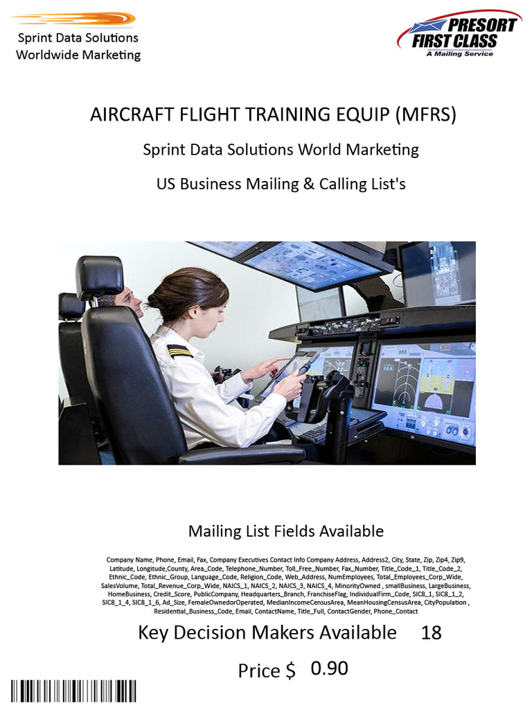 AIRCRAFT FLIGHT TRAINING EQUIP (MFRS)