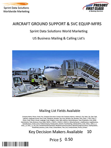 AIRCRAFT GROUND SUPPORT & SVC EQUIP-MFRS