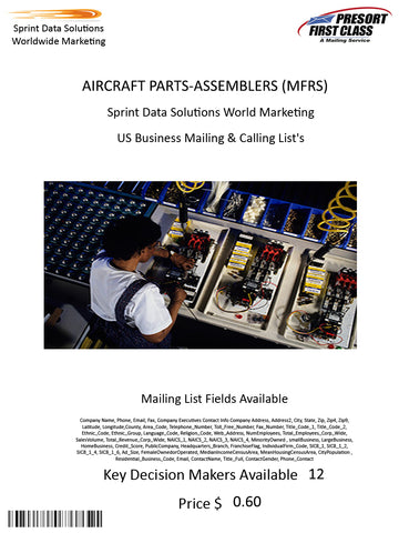 AIRCRAFT PARTS-ASSEMBLERS (MFRS)