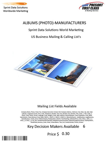 ALBUMS (PHOTO)-MANUFACTURERS