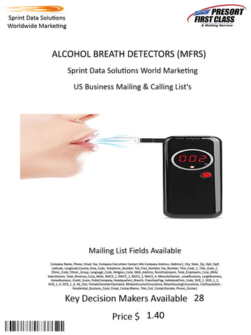 ALCOHOL BREATH DETECTORS (MFRS)