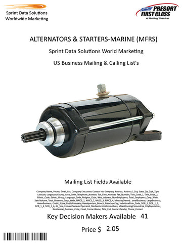 ALTERNATORS & STARTERS-MARINE (MFRS)