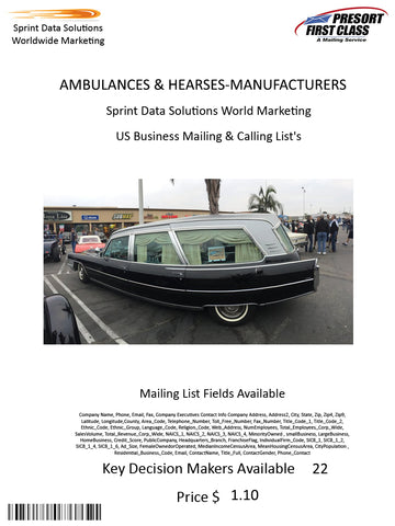 AMBULANCES & HEARSES-MANUFACTURERS