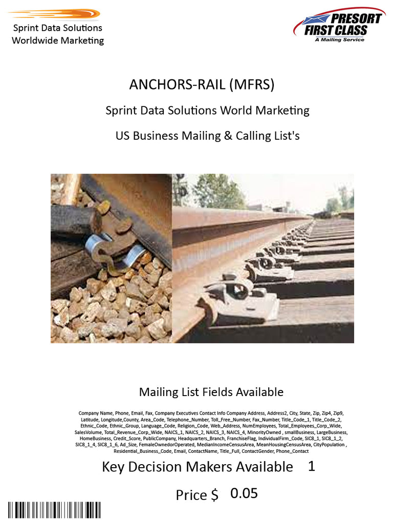 ANCHORS-RAIL (MFRS)