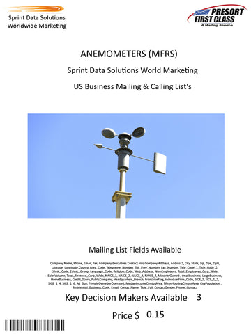 ANEMOMETERS (MFRS)