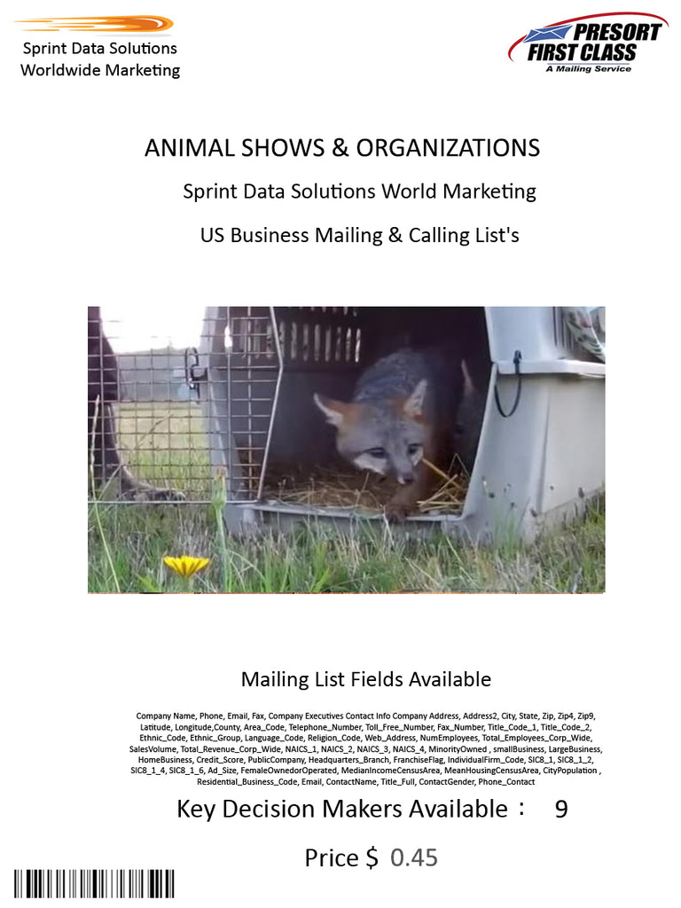 ANIMAL SHOWS & ORGANIZATIONS