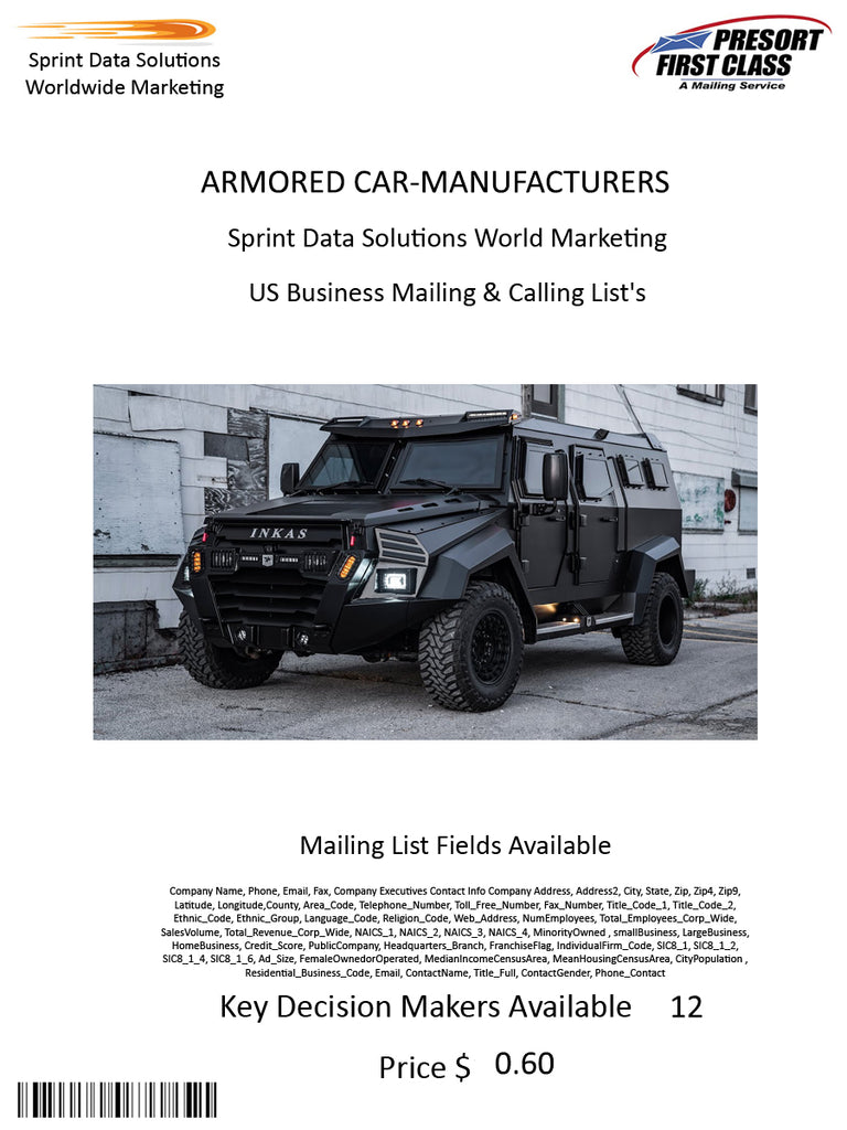 ARMORED CAR-MANUFACTURERS