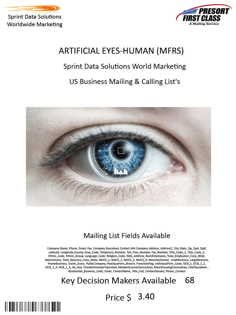 ARTIFICIAL EYES-HUMAN (MFRS)