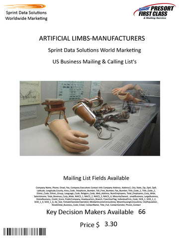 ARTIFICIAL LIMBS-MANUFACTURERS