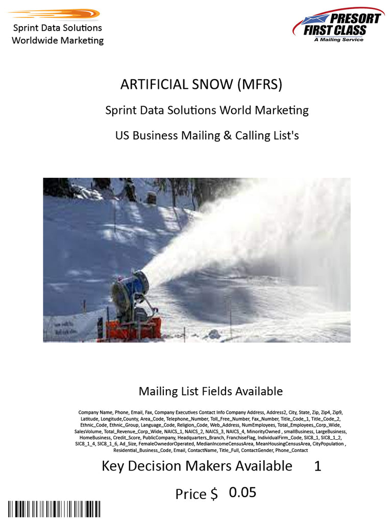 ARTIFICIAL SNOW (MFRS)