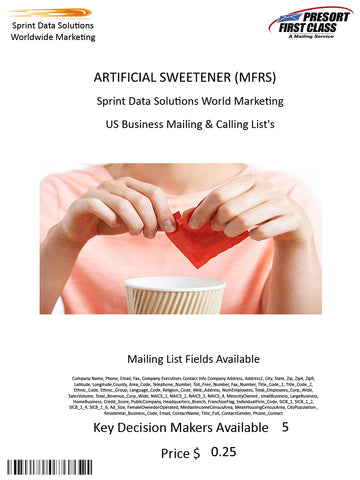 ARTIFICIAL SWEETENER (MFRS)