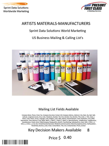 ARTISTS MATERIALS-MANUFACTURERS