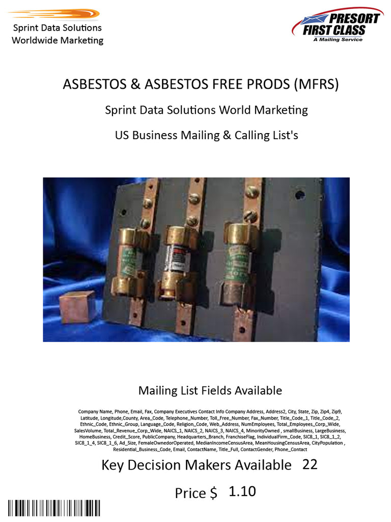 ASBESTOS & ASBESTOS FREE PRODS (MFRS)