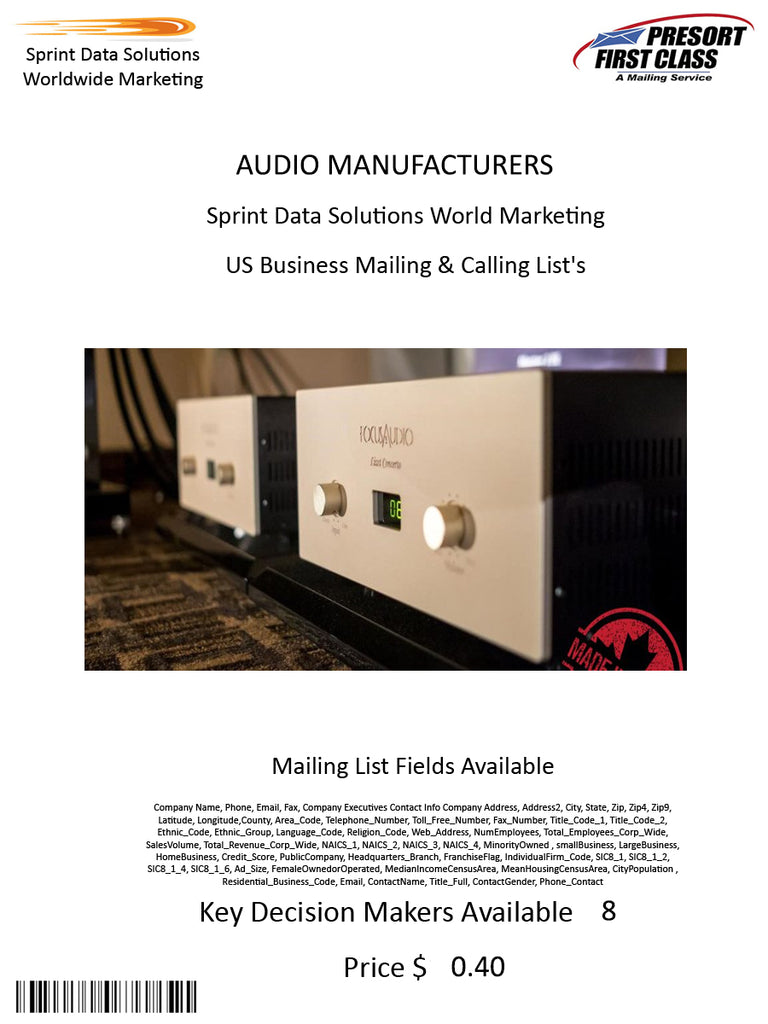 AUDIO MANUFACTURERS