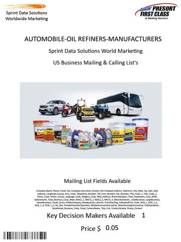 AUTOMOBILE-OIL REFINERS-MANUFACTURERS