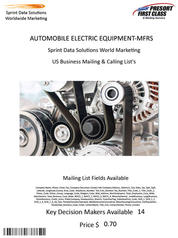 AUTOMOBILE ELECTRIC EQUIPMENT-MFRS