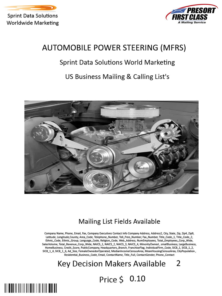 AUTOMOBILE POWER STEERING (MFRS)