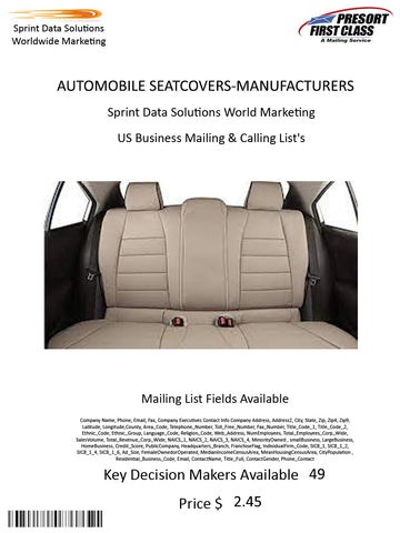 AUTOMOBILE SEATCOVERS-MANUFACTURERS