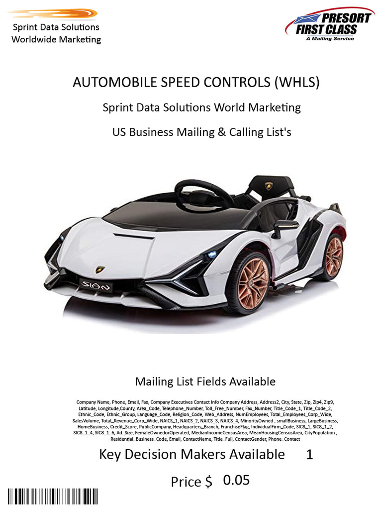 AUTOMOBILE SPEED CONTROLS (WHLS)