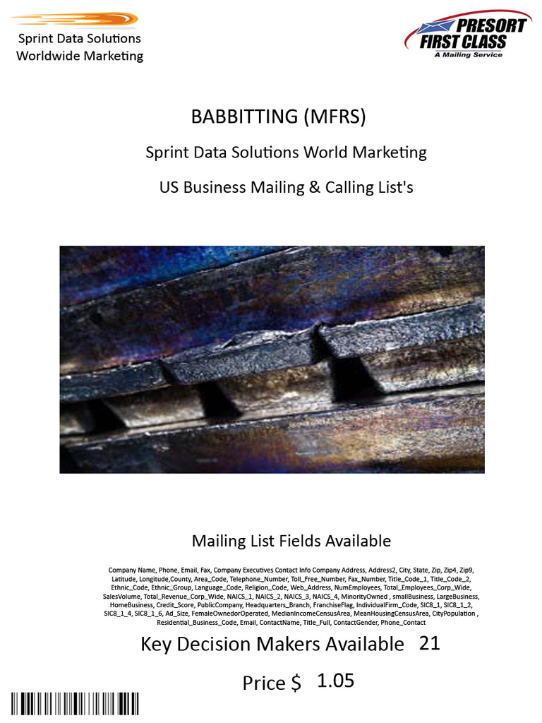 BABBITTING (MFRS)