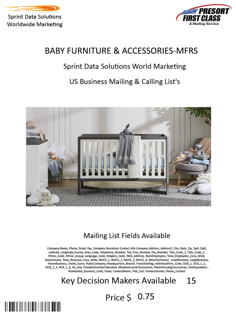 BABY FURNITURE & ACCESSORIES-MFRS