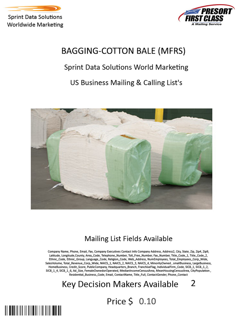 BAGGING-COTTON BALE (MFRS)