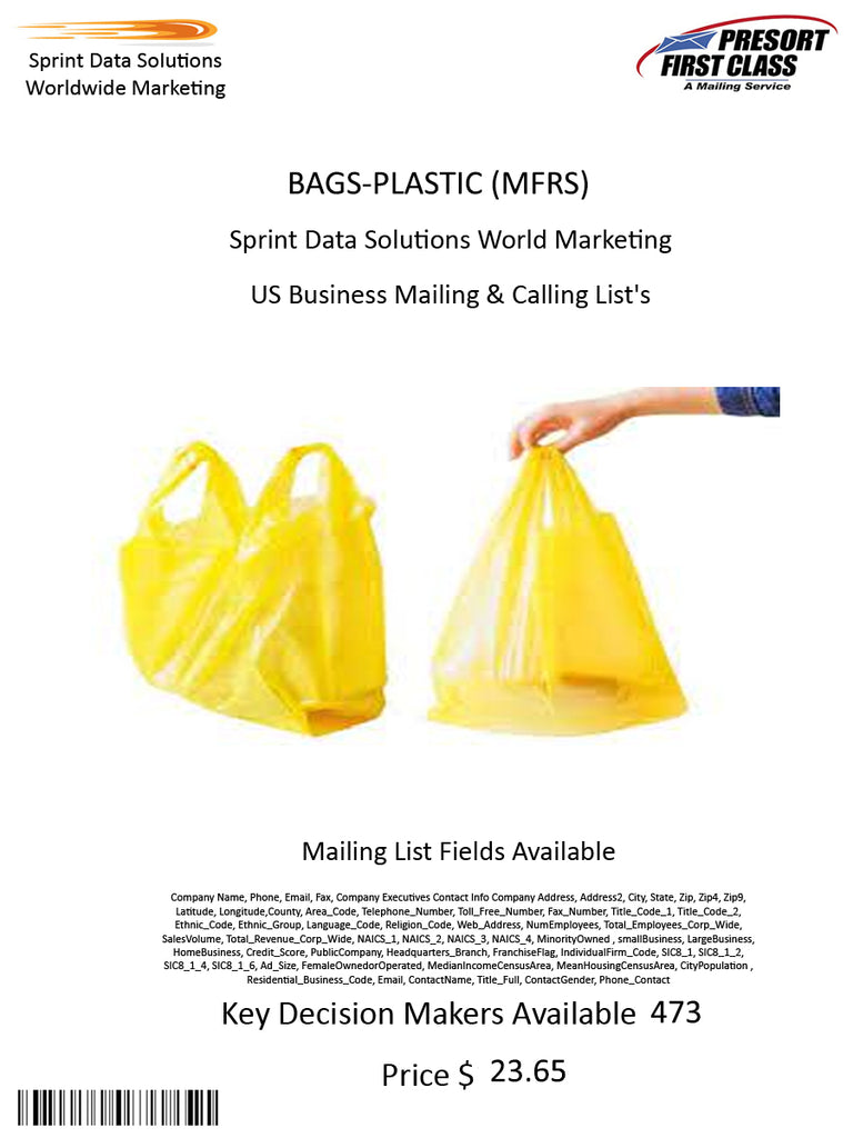 BAGS-PLASTIC (MFRS)