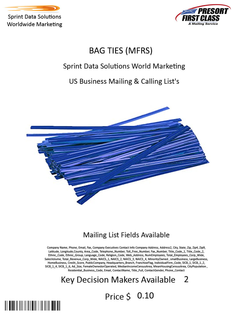 BAG TIES (MFRS)