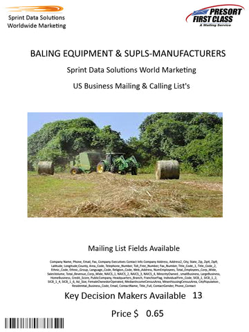 BALING EQUIPMENT & SUPLS-MANUFACTURERS