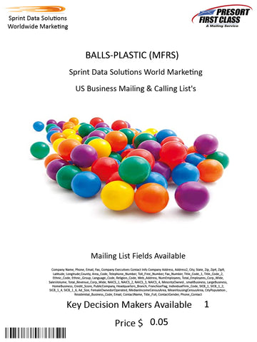 BALLS-PLASTIC (MFRS)