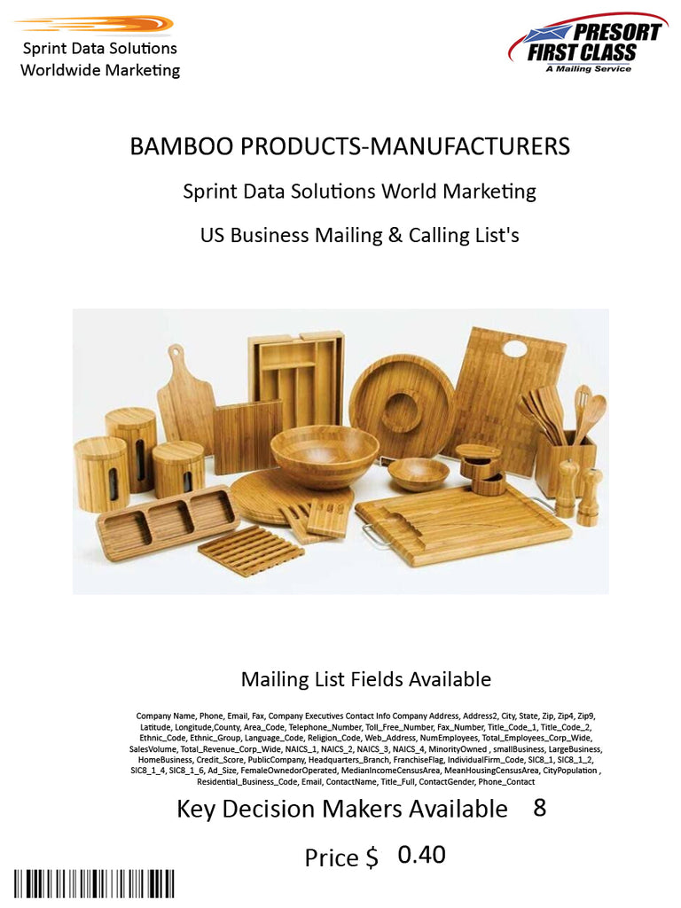 BAMBOO PRODUCTS-MANUFACTURERS