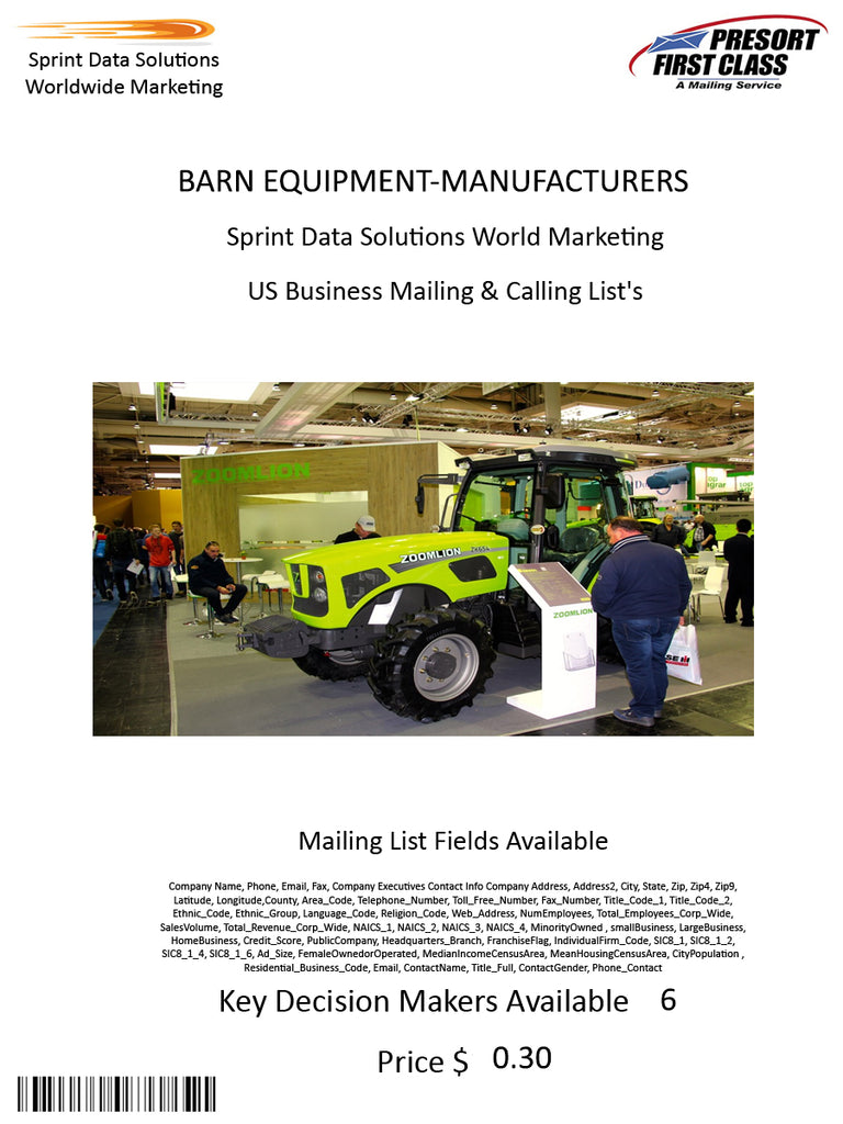 BARN EQUIPMENT-MANUFACTURERS