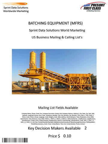 BATCHING EQUIPMENT (MFRS)