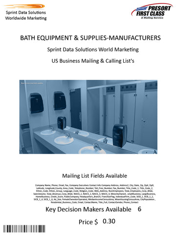 BATH EQUIPMENT & SUPPLIES-MANUFACTURERS