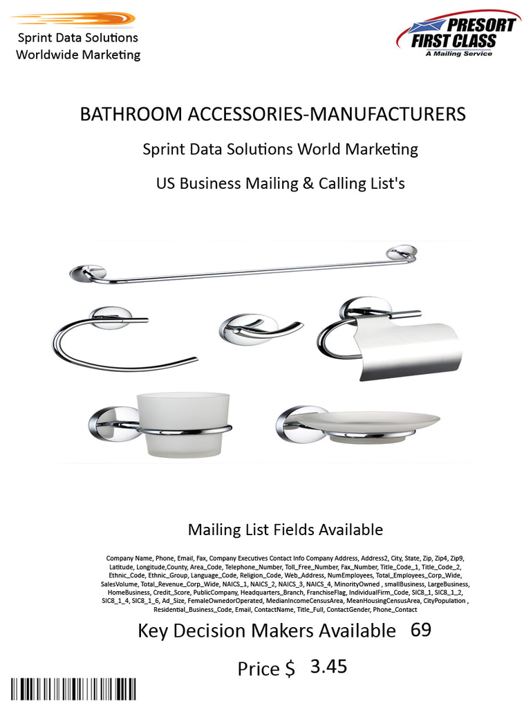 BATHROOM ACCESSORIES-MANUFACTURERS