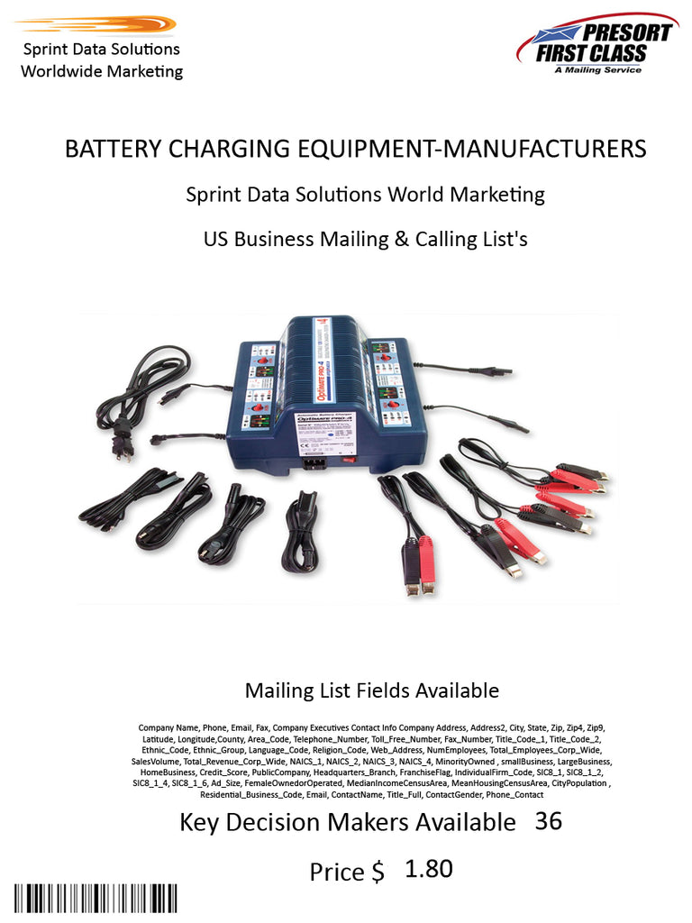 BATTERY CHARGING EQUIPMENT-MANUFACTURERS