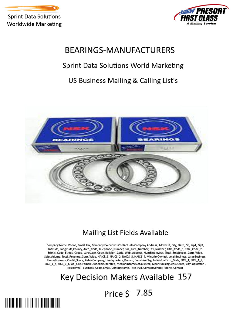 BEARINGS-MANUFACTURERS