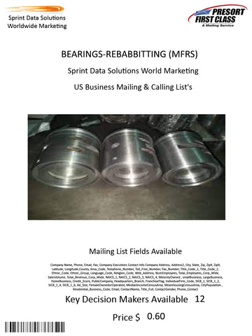 BEARINGS-REBABBITTING (MFRS)